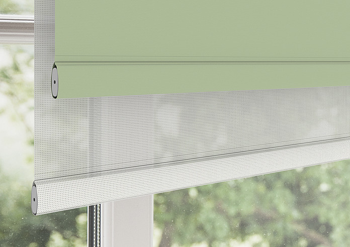 Rimini (Blackout), Mint & Optima Chiffon - Double Roller Blind - Image 4